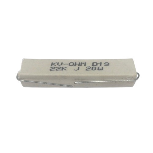 22K 20W 5% Axial Lead  Ceramic Encased White Wire Wound Resistors      image 1