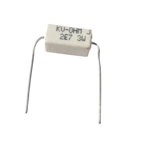 2.7E 3W 5% Axial Lead Ceramic Encased White Wire Wound Resistors image 1