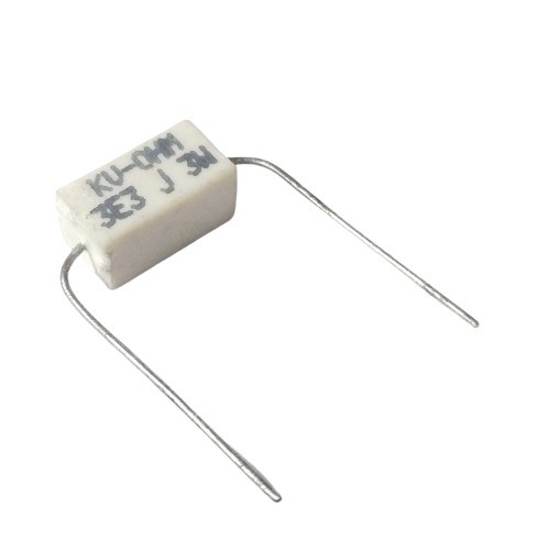 3.3E 3W 5% Axial Lead Ceramic Encased White Wire Wound Resistors image 1