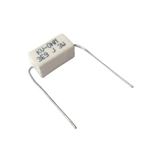 3.9E 3W 5% Axial Lead Ceramic Encased White Wire Wound Resistors image 1