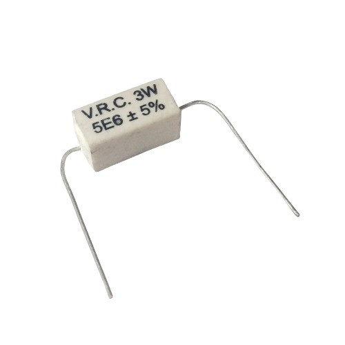 5.6E 3W 5% Axial Lead Ceramic Encased White Wire Wound Resistors image 1