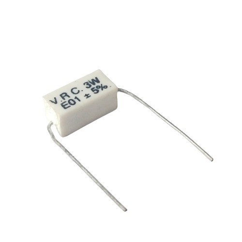 0.01E 3W 5% Axial Lead Ceramic Encased White Wire Wound Resistors image 1