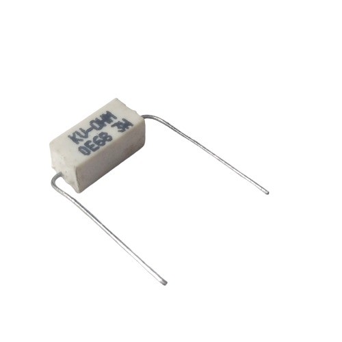 0.68E 3W 5% Axial Lead Ceramic Encased White Wire Wound Resistors image 1