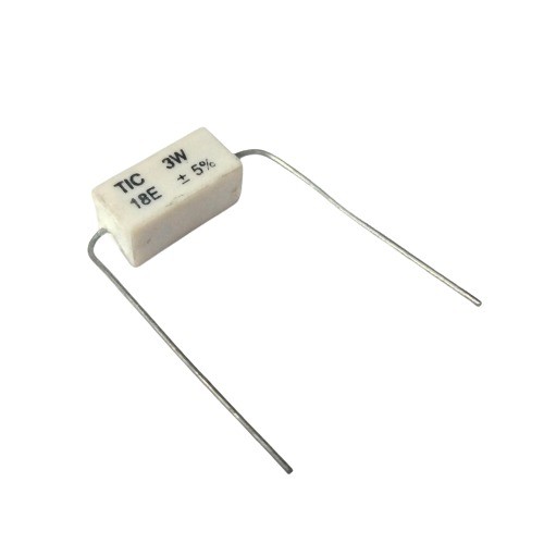 18E 3W 5% Axial Lead Ceramic Encased White Wire Wound Resistors image 1