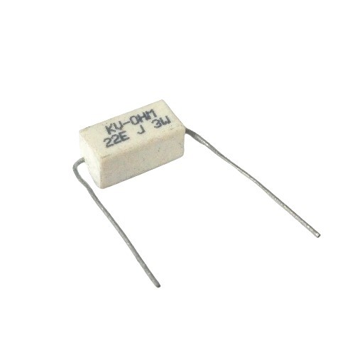 22E 3W 5% Axial Lead Ceramic Encased White Wire Wound Resistors image 1