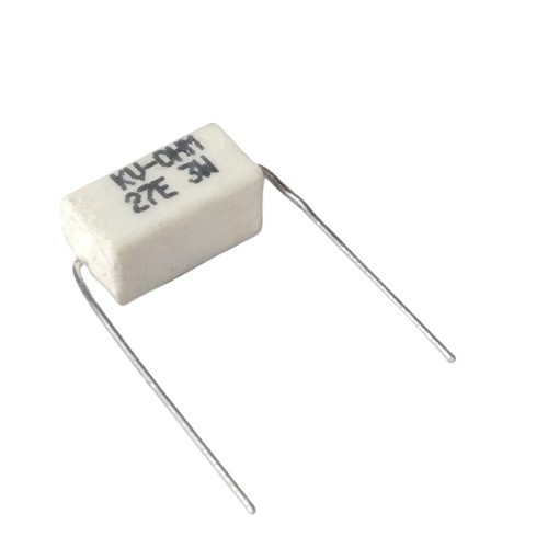 27E 3W 5% Axial Lead Ceramic Encased White Wire Wound Resistors image 1