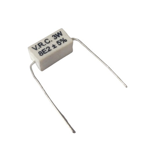 8.2E 3W 5% Axial Lead Ceramic Encased White Wire Wound Resistors image 1