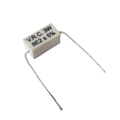 8.2 Ohm 3W 5% Axial Lead Ceramic Encased Wire Wound Resistor (White Ceramic Body, Through-Hole Mounting) image 1