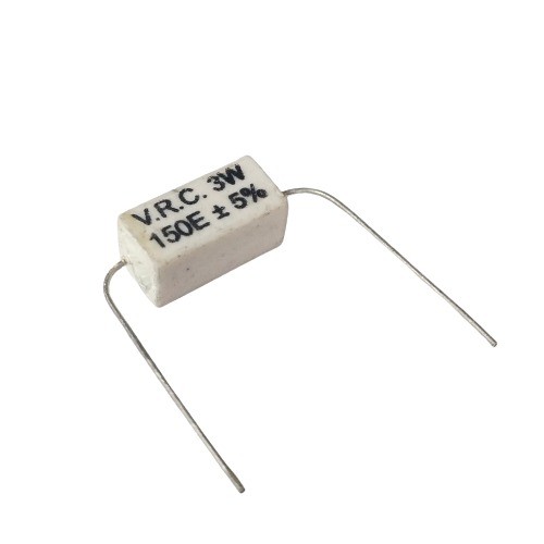 150E 3W 5% Axial Lead Ceramic Encased White Wire Wound Resistors image 1