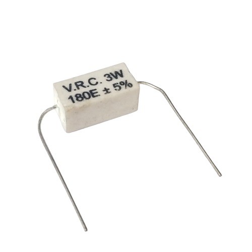 180E 3W 5% Axial Lead Ceramic Encased White Wire Wound Resistors image 1