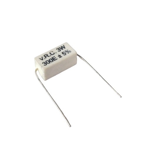 300E 3W 5% Axial Lead Ceramic Encased White Wire Wound Resistors image 1