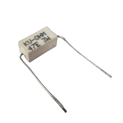 47E 3W 5% Axial Lead Ceramic Encased White Wire Wound Resistors image 1