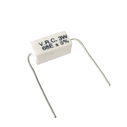 68E 3W 5% Axial Lead Ceramic Encased White Wire Wound Resistors image 1