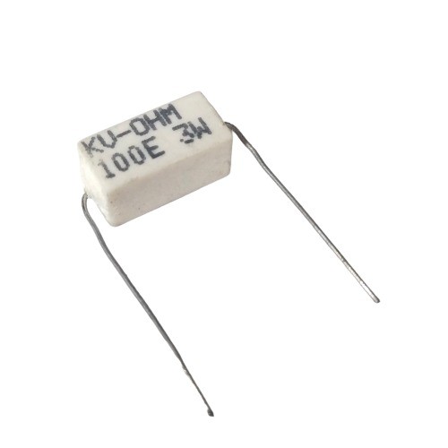 100E 3W 5% Axial Lead Ceramic Encased White Wire Wound Resistors image 1