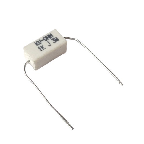 1K 3W 5% Axial Lead Ceramic Encased White Wire Wound Resistors image 1