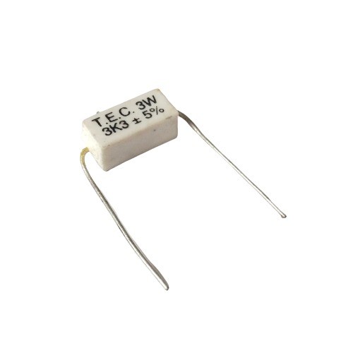 3.3K 3W 5% Axial Lead Ceramic Encased White Wire Wound Resistors image 1