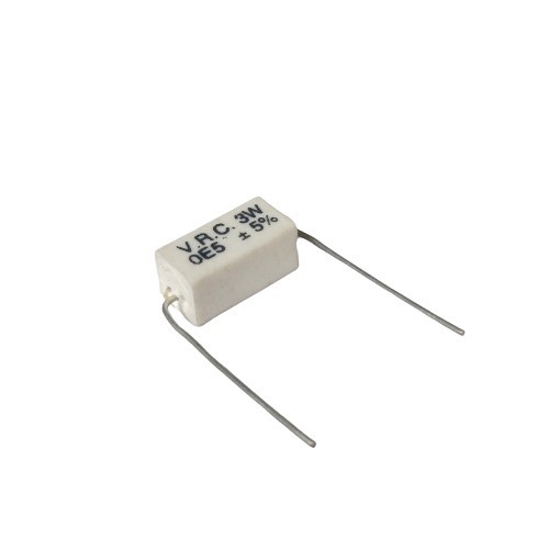 0.5E 3W 5% Axial Lead Ceramic Encased White Wire Wound Resistors image 1