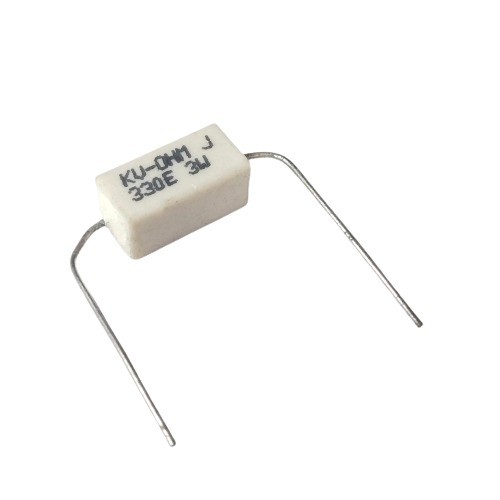 330E 3W 5% Axial Lead Ceramic Encased White Wire Wound Resistors image 1
