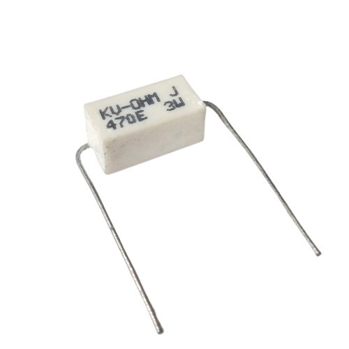 470E 3W 5% Axial Lead Ceramic Encased White Wire Wound Resistors image 1