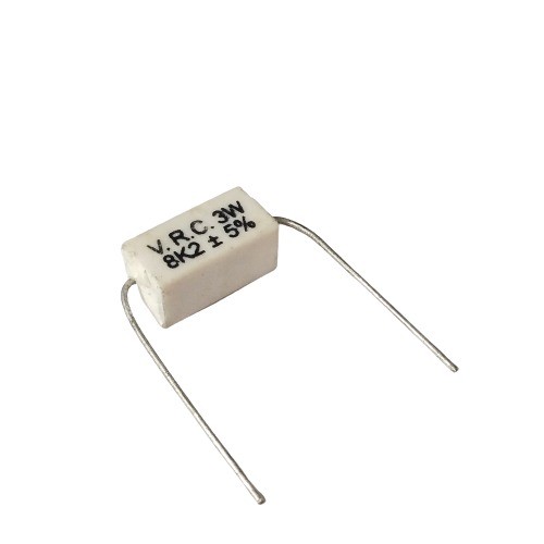 8.2K 3W 5% Axial Lead Ceramic Encased White Wire Wound Resistors image 1