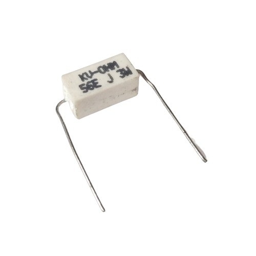 56 Ohm 3W 5% Ceramic Encased Wire Wound Resistor (Axial Lead White Power Resistor) image 1