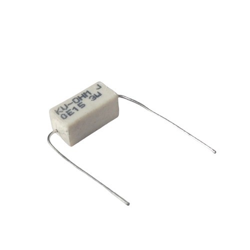 0.15E 3W 5% Axial Lead Ceramic Encased White Wire Wound Resistors image 1