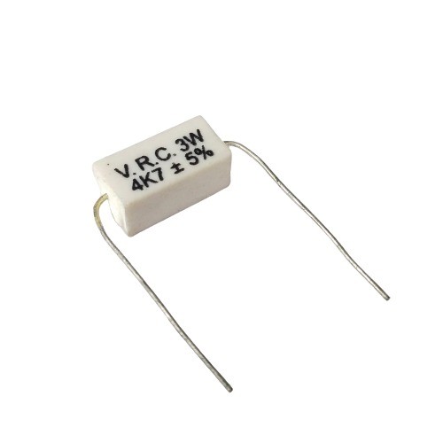 4.7K 3W 5% Axial Lead Ceramic Encased White Wire Wound Resistors image 1