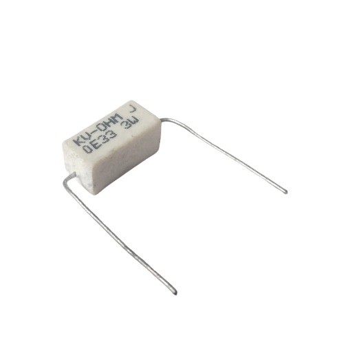 0.33E 3W 5% Axial Lead Ceramic Encased White Wire Wound Resistors image 1