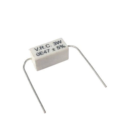 0.47E 3W 5% Axial Lead Ceramic Encased White Wire Wound Resistors image 1