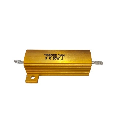 5K (5000 Ohm) 50W 5% Aluminium Housing Wirewound Resistor (Power Resistor) image 1