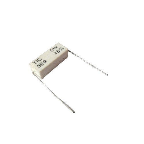 3.9E 5W 5% Axial Lead  Ceramic Encased White Wire Wound Resistors    image 1