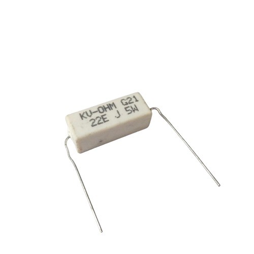 22E 5W 5% Axial Lead  Ceramic Encased White Wire Wound Resistors    image 1