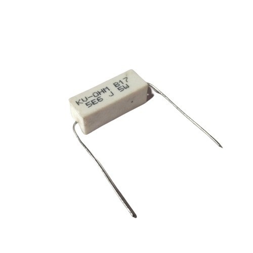5.6 Ohm 5W 5% Axial Lead Ceramic Encased Wire Wound Resistor (White Ceramic Body Power Resistor) image 1