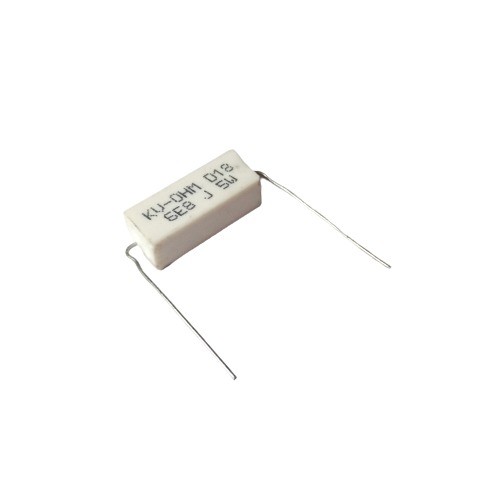 6.8E 5W 5% Axial Lead  Ceramic Encased White Wire Wound Resistors    image 1