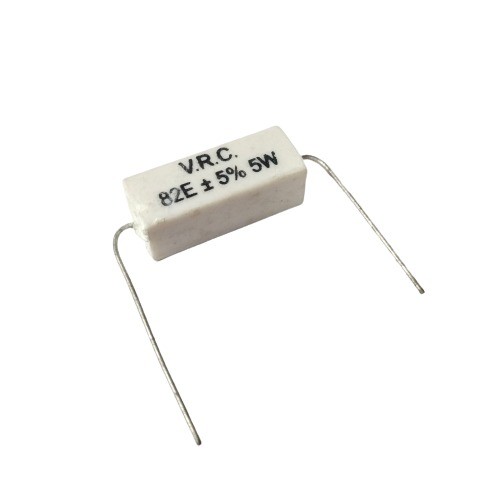 82E 5W 5% Axial Lead  Ceramic Encased White Wire Wound Resistors    image 1