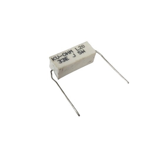 33 Ohm 5W 5% Axial Lead Ceramic Encased Wire Wound Resistor (White Ceramic Body Power Resistor) image 1