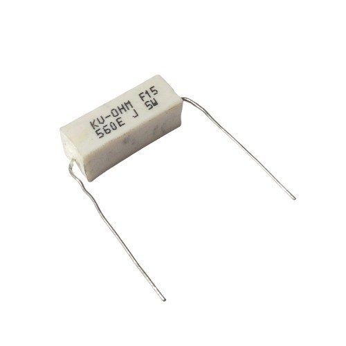 560E 5W 5% Axial Lead  Ceramic Encased White Wire Wound Resistors    image 1