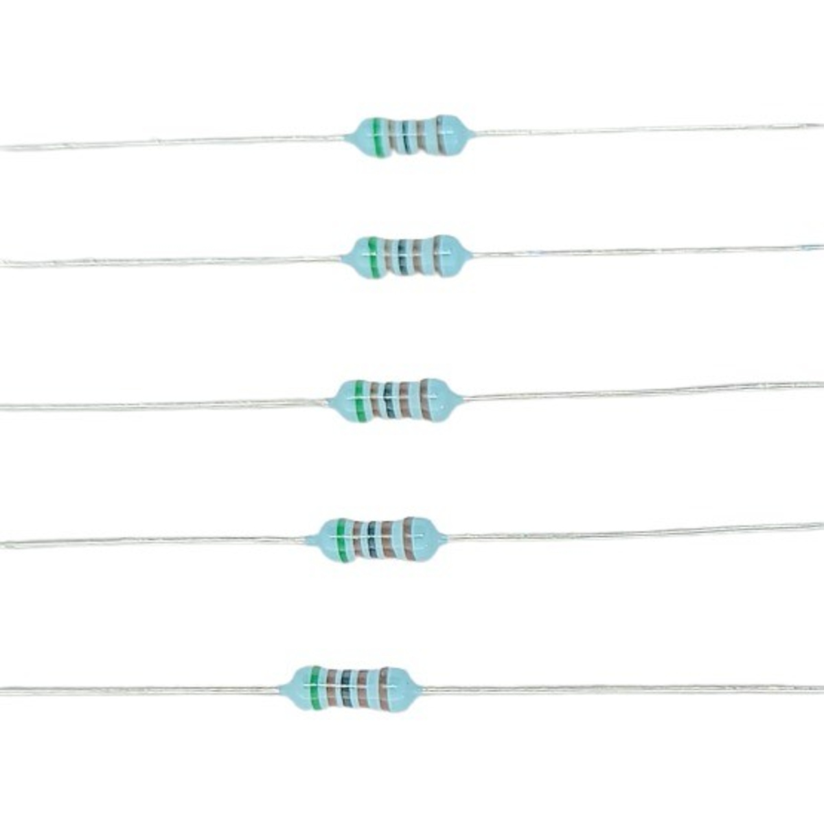 5.1K Ohm 1/4W 1% Metal Film Resistor (Precision Through Hole Resistor) image 1