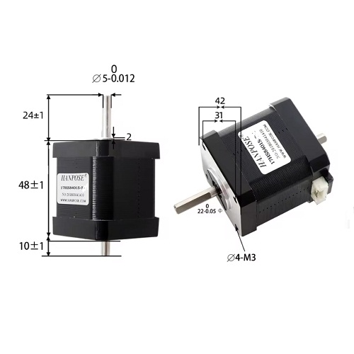 NEMA 17 Stepper Motor 5.2KGCM 17HS8401S with Cable (42x42x48mm 1.8 Degree Hybrid Stepper Motor) image 3