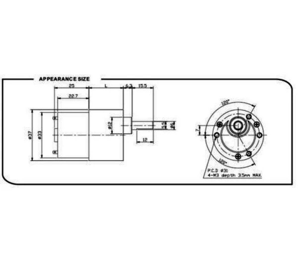 12V 10RPM Side Shaft DC Geared Motor (Low Speed High Torque Gear Motor) image 2