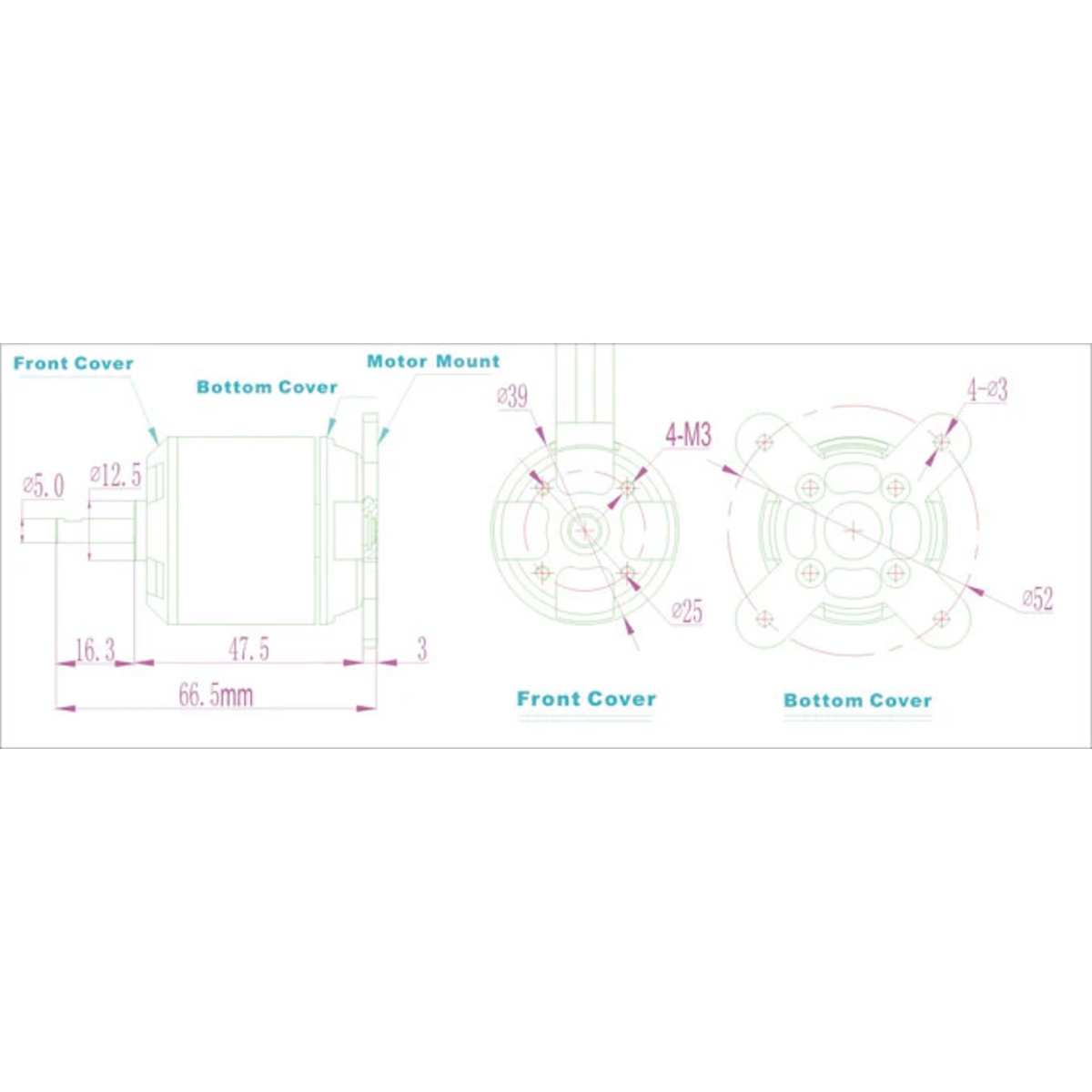 EMAX BL2826/06 Brushless DC Motor for RC Airplane UAV Drone (Outrunner BLDC Motor) image 3