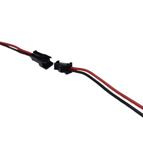 2 Pin Wire to Wire Black SM JST Hanging Connector Pair (2517/2518) 150mm Length (Male Female Inline Connector Cable for Power and Signal Applications) image 3