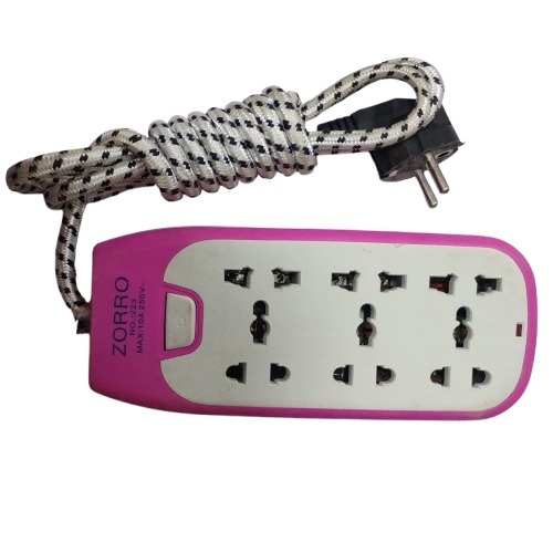 3 Universal Socket Extension Board with 1 Switch – 10A, 250V, 2 Meter 2-Pin Cable image 1