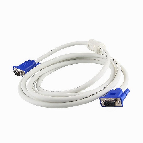 VGA Cable Male to Male HD15 Pin – 1.5 Meter (5 Feet) White image 1