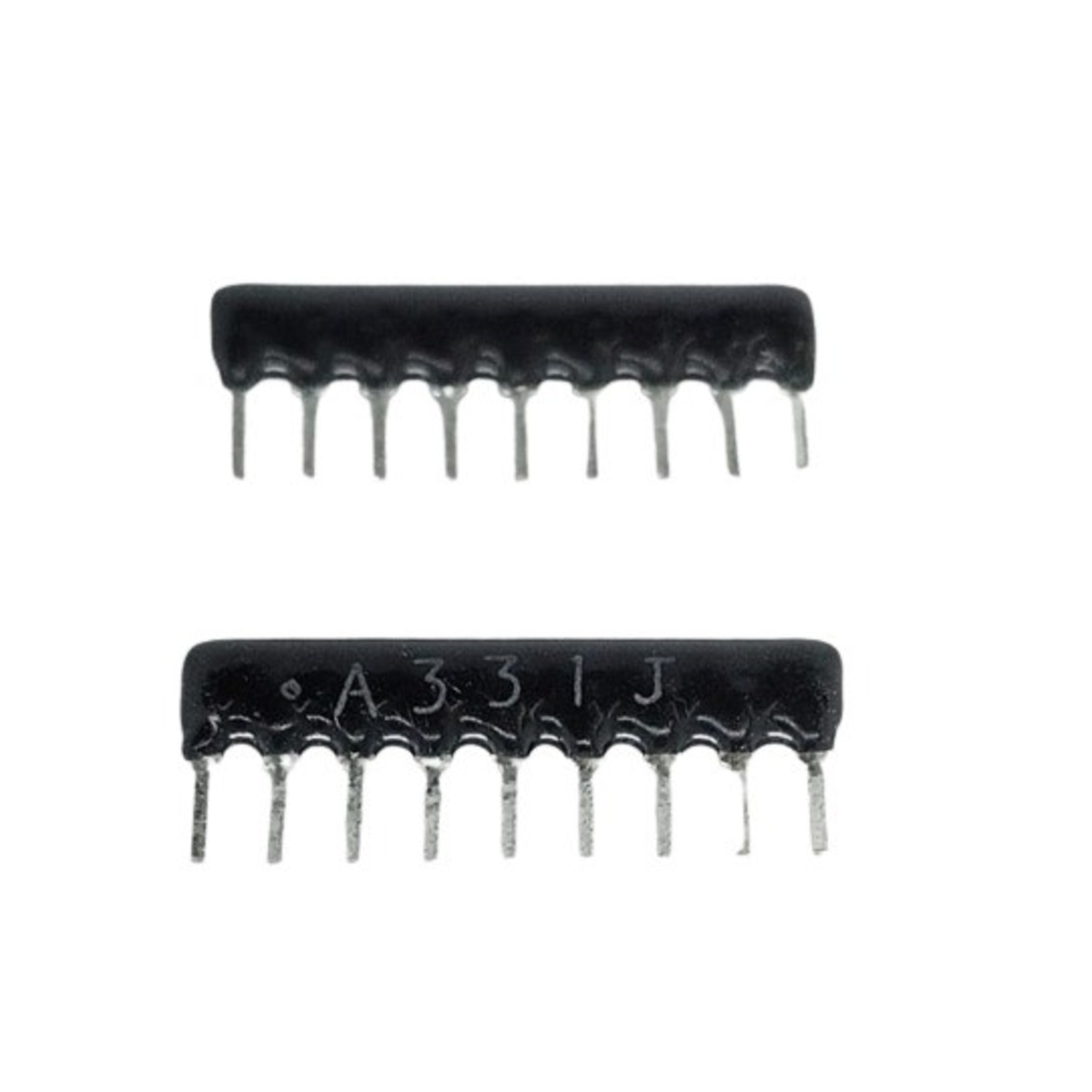 330 Ohm 9 Pin Resistor Network SIP (330E Single Inline Package Resistor Network) image 1