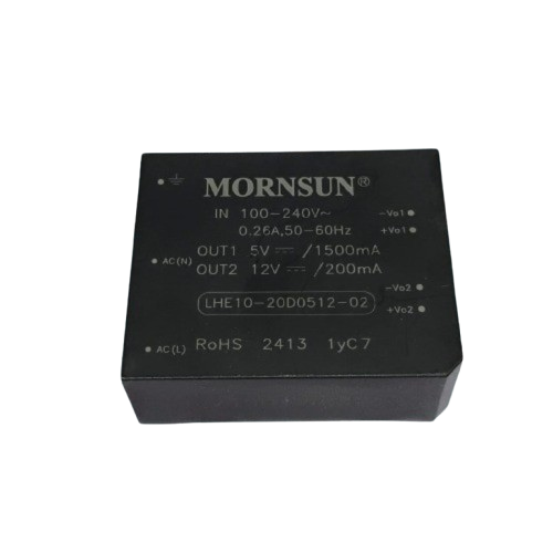 LHE10-20D0512-02 100-240VAC to 5V 1500mA and 12V 200mA Dual Output 10W AC-DC Converter Module (Mornsun LHE10-20D0512-02) image 1