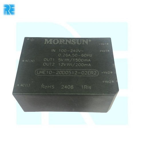 LHE10-20D0512-02ER2 - 100-240V TO DUAL OUTPUT 5V/1500MA and ±12V/200MA - AC TO DC CONVERTER MORNSUN image 1