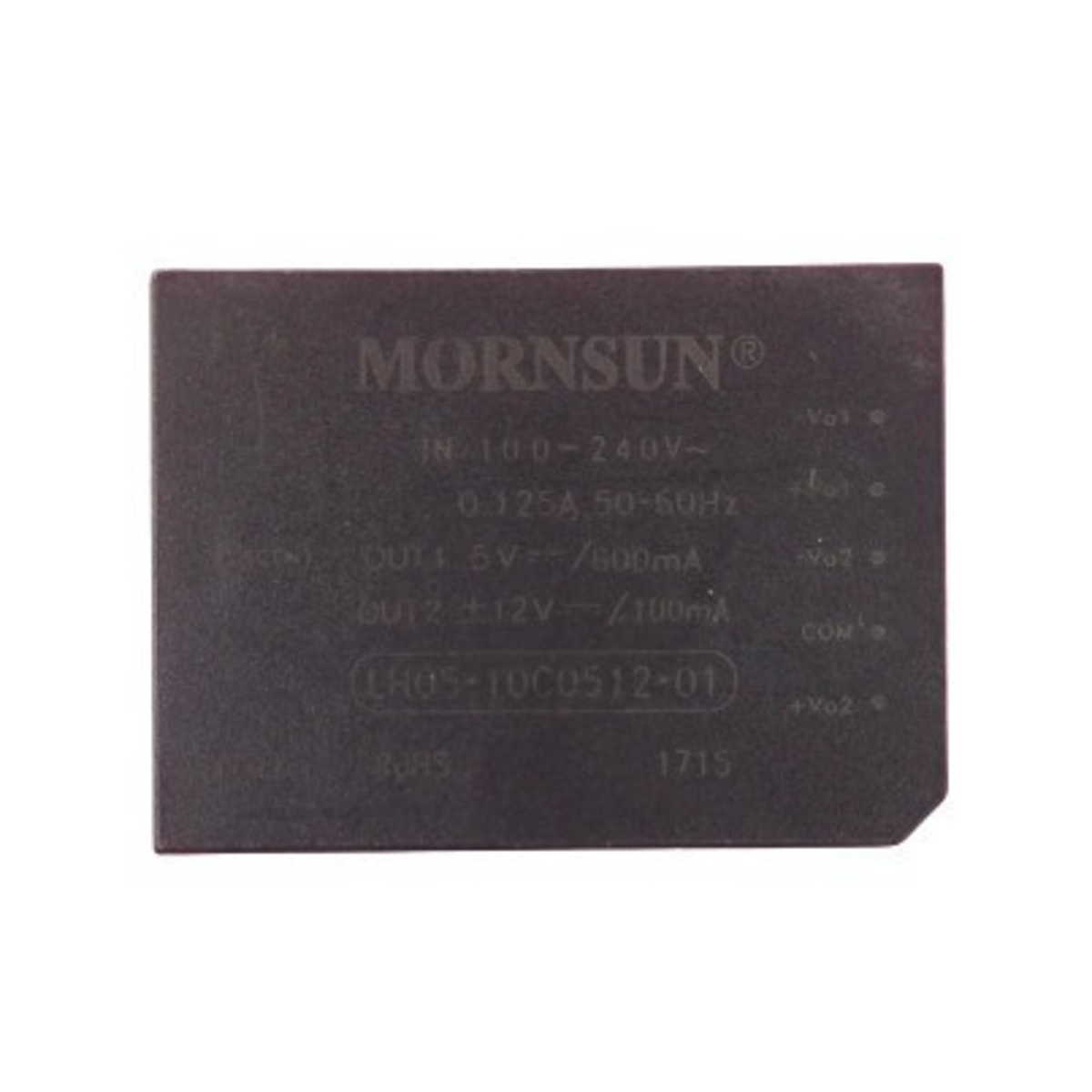 LH05-10C0512-01 100-240VAC to 5V 600mA and ±12V 100mA 5W Triple Output AC-DC Converter Module (Mornsun LH05-10C0512-01) image 1