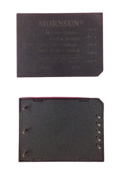 LH05-10C0512-01 100-240VAC to Dual Output 5V 600mA and +/-12V 100mA 5W AC to DC Converter Mornsun (LH0510C051201) image 1