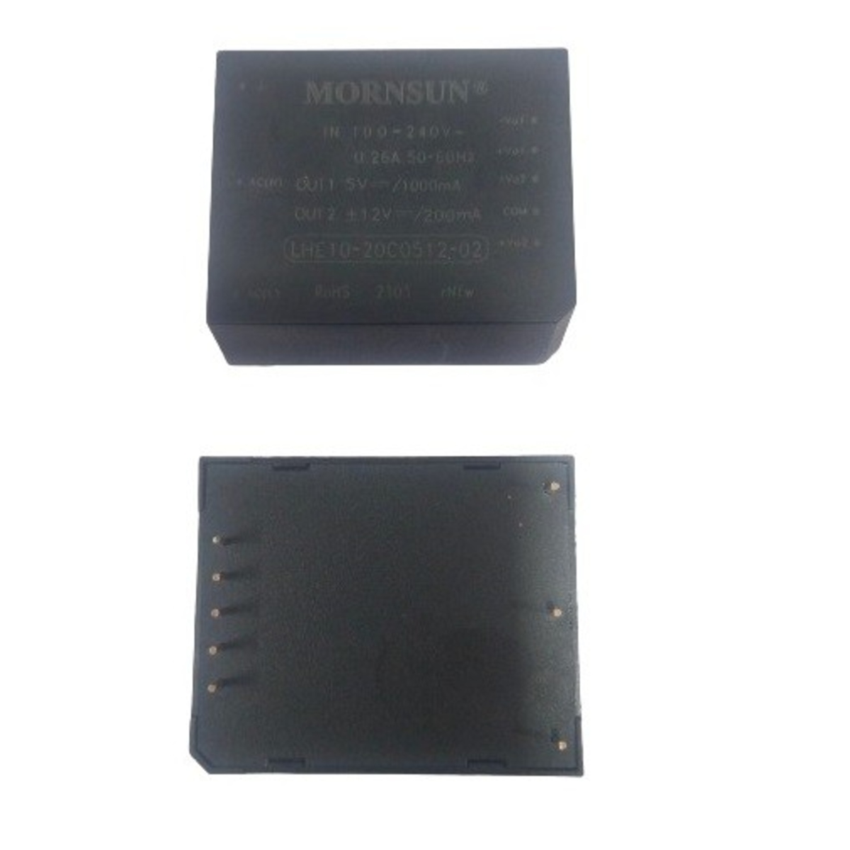 LHE1020C051202 MORNSUN 10W AC-DC Converter Module Dual Output 5V 1000mA and ±12V 200mA (LHE1020C051202 Power Module) image 1
